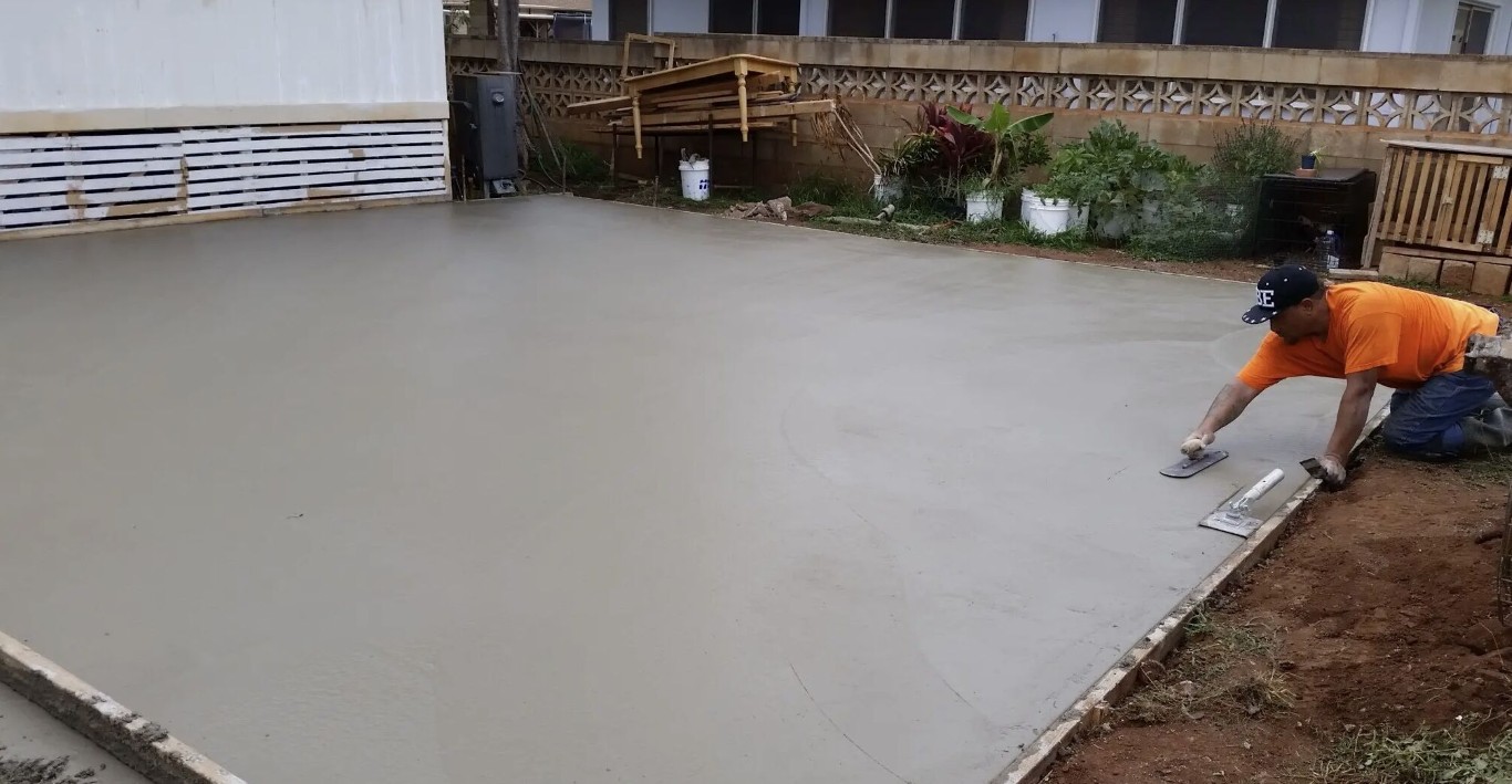 Professional concrete finishing work on a patio in Fort Pierce, FL